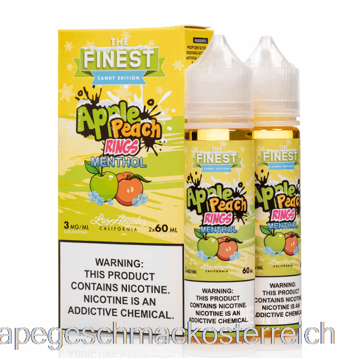 Apfel-Pfirsich-Sauerringe-Menthol – Die Feinste Süßigkeiten-Edition – 120 Ml, 0 Mg Vape-Geschmack